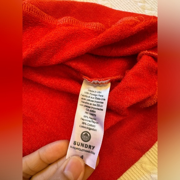 Loungewear Set SUNDRY top & pants Blue Stars in Red Size L/XL (3-4) - Picture 16 of 16